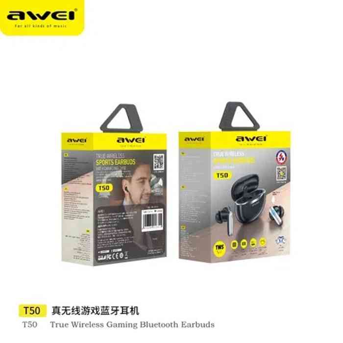 Awei T50 TWS Wireless Gaming Earbuds